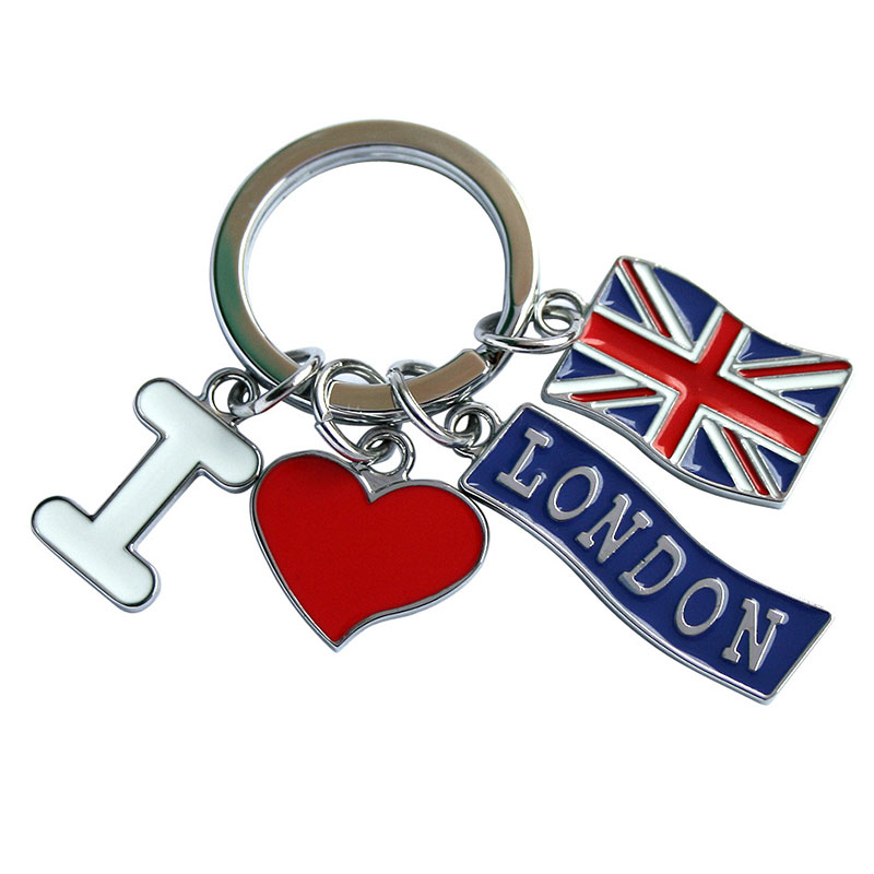 ผู้ผลิตพวงกุญแจโลหะพวงกุญแจสีธงชาติอเมริกันจัดหาสร้างสรรค์พวงกุญแจพวงกุญแจสีแดง