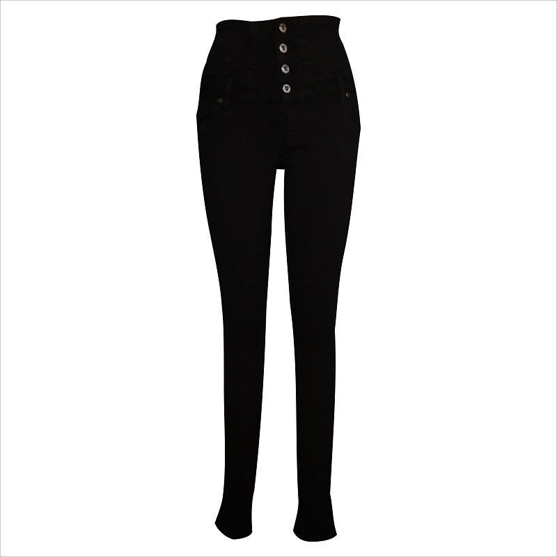 แฟชั่นสี่ปุ่มเอวสูงเอว skinny jeant WS1003