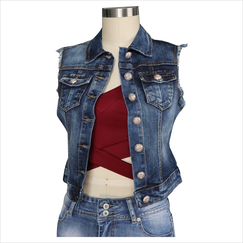 เสื้อ denim แขนกุด WS10128