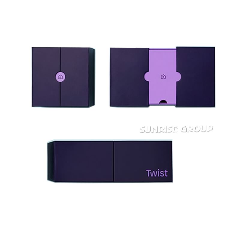 กล่องบรรจุกระดาษม้วนพิมพ์สีม่วงสำหรับ Twist