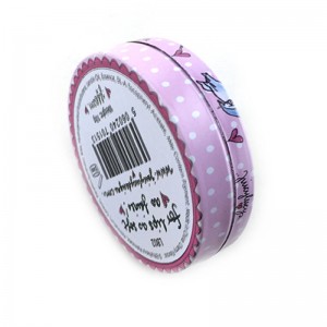 บรรจุเครื่องสำอางรอบกล่องขัดรองเท้าดีบุก