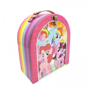 กล่องอาหารกลางวันกระดาษแข็งแข็งออกแบบเองพิมพ์กล่องของขวัญหวานสำหรับเด็ก