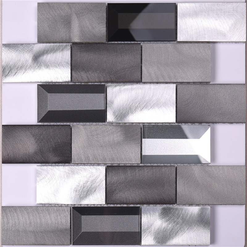 แสง / สีเทาเข้มอลูมิเนียมผสมแก้ว backsplash ครัวกระเบื้องผนัง