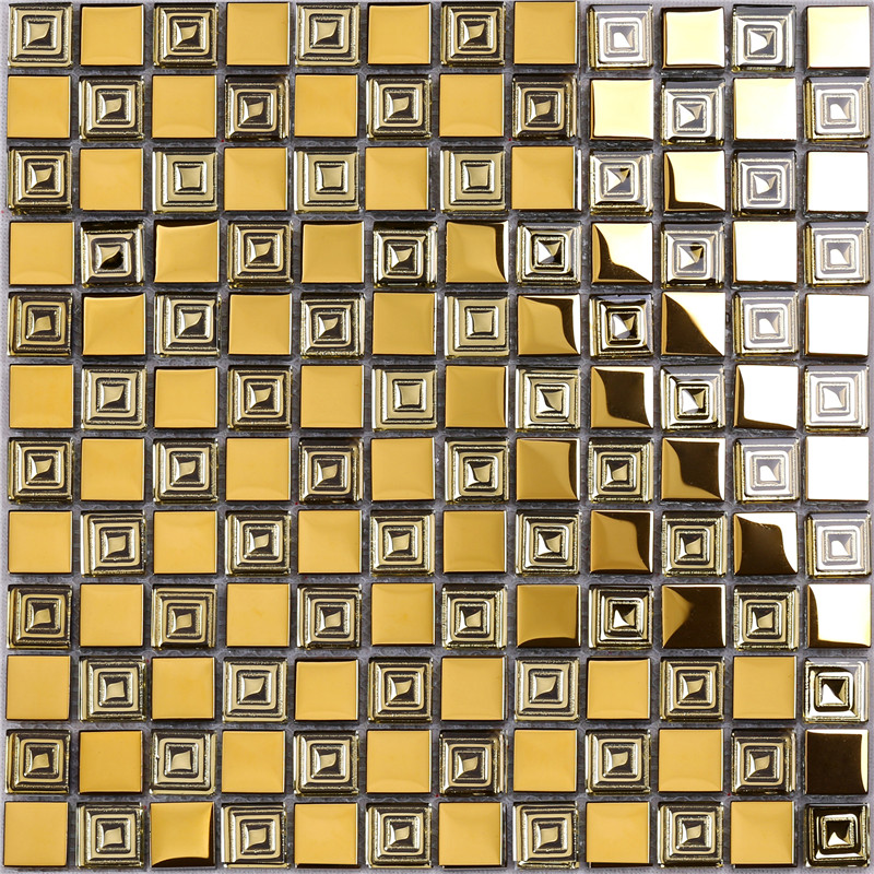 HDT10 Midle East Style Golden Metal มองกระเบื้องแก้วสี่เหลี่ยมโมเสก
