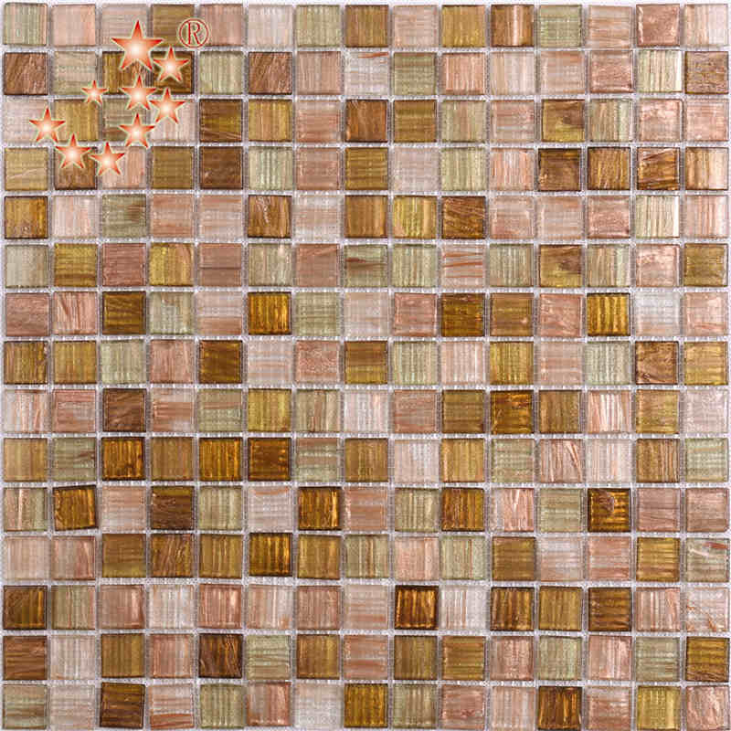 หรูหรา Rose G Old สีรุ้งที่ไม่ซ้ำกันแก้วโมเสคครัว Backsplash กระเบื้อง