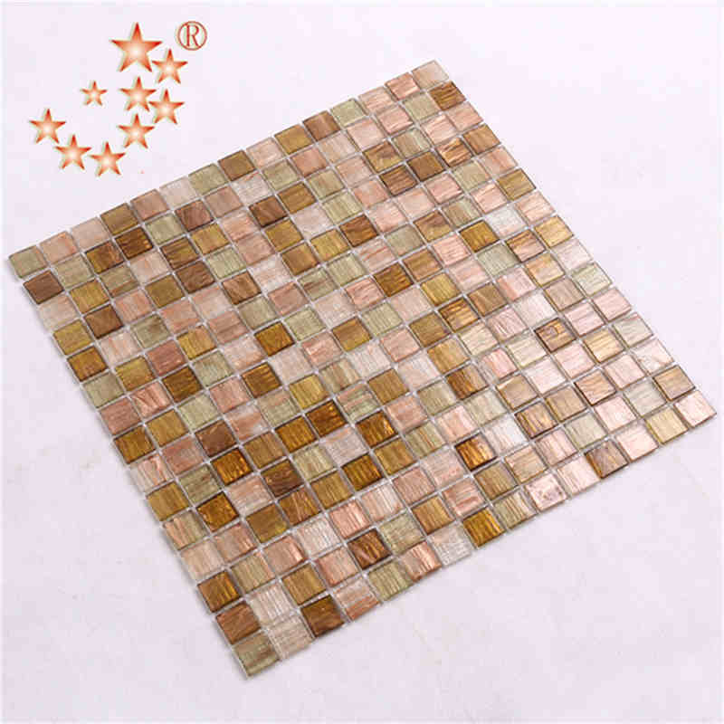 หรูหรา Rose G Old สีรุ้งที่ไม่ซ้ำกันแก้วโมเสคครัว Backsplash กระเบื้อง