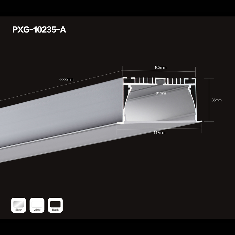 การอัดขึ้นรูปอลูมิเนียม LED พร้อมช่องอลูมิเนียมฝาครอบตัวกระจายแสงสำหรับแถบ LED