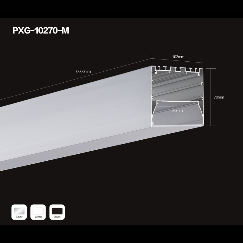 แถบอลูมิเนียมรายละเอียดช่อง LED พร้อมฝาครอบกระจายแสงน้ำนมที่ชัดเจน