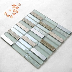 ผลิตภัณฑ์ใหม่หยักแก้วกระเบื้องฟองแก้วกระเบื้องแมตต์แก้วผสมโลหะกระเบื้องโมเสคเซรามิกสำหรับห้องครัวสาดกลับหักกระเบื้องแก...