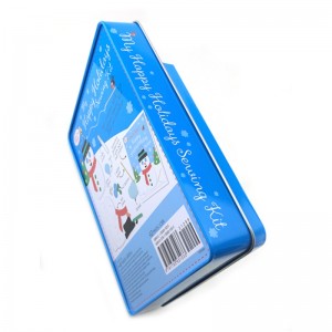 การออกแบบใหม่กล่องดีบุกของขวัญคริสต์มาสสี่เหลี่ยมเล็ก ๆ ที่มีหน้าต่าง