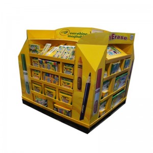 ของเล่นที่กำหนดเองกระดาษแข็งประกอบซูเปอร์มาร์เก็ตแท่นวางสินค้ายืนแสดง