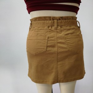 กระโปรงผู้หญิงกากีพร้อมเข็มขัด WS323