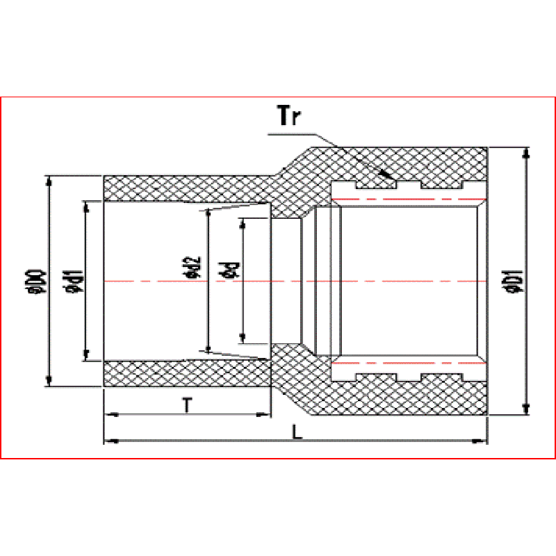 ท่อทองแดง UPVC ลดลง