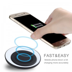 KPS-9503HC OEM นวัตกรรมชาม 10W รวดเร็วฉีโทรศัพท์ชาร์จไร้สายพร้อมไฟ led