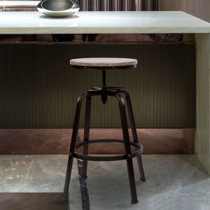 Barstool เปลือยปรับความสูงเก้าอี้บาร์หมุนชุด 2