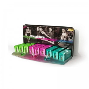 จอแสดงผลเคาน์เตอร์กระดาษแข็งที่น่าสนใจยืนพื้นกระดาษสำหรับเครื่องสำอาง