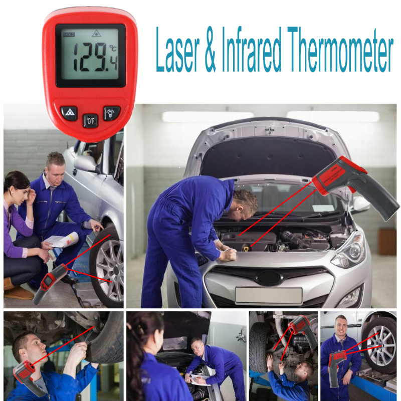 อุตสาหกรรมที่ใช้ -32 ~ 400 วัดอุณหภูมิอินฟราเรดความร้อนอุณหภูมิเครื่องวัดอุณหภูมิดิจิตอลปืน