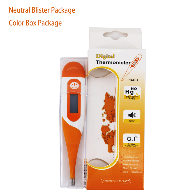 เครื่องวัดอุณหภูมิอิเล็กทรอนิกส์ทางการแพทย์อุณหภูมิช่องปาก 30 วินาทีอ่านง่ายแม่นยำและทางทวารหนักเครื่องวัดอุณหภูมิด้วยตัวบ่งชี้ไข้