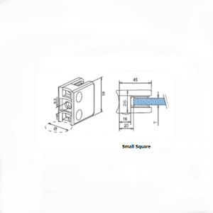 ตัวหนีบกระจกทรงเหลี่ยม