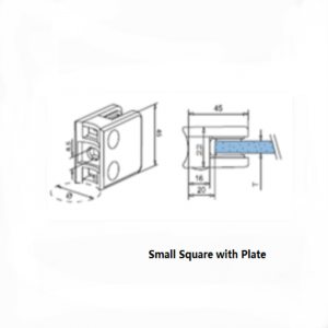 สแตนเลสสตีลแบบเหลี่ยมพร้อมที่หนีบจานแก้ว