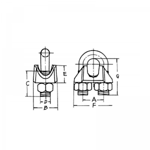 คลิปลวดสลิงชุบสังกะสีชนิดอ่อนของสหรัฐอเมริกา