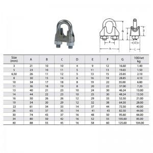 คลิปลวดสลิงชุบสังกะสี DIN 741