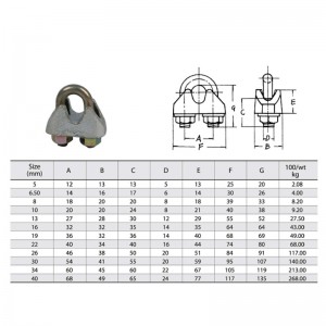 คลิปเชือกลวดเหล็กชุบสังกะสี DIN 1142