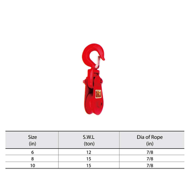 H420 Heavy Duty Snatch Block พร้อมตะขอ