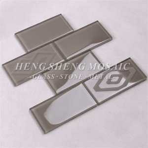 HSP42 ที่มีคุณภาพสูงแบบแก้วอิฐกระเบื้องโมเสครถไฟใต้ดินกระเบื้องสำหรับห้องครัว Backsplash ผนัง