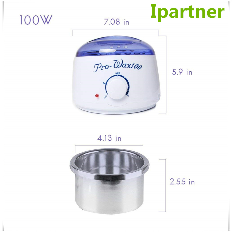 เครื่องอุ่นขี้ผึ้งไฟฟ้าแบบพกพา Ipartner AX-100 สำหรับการกำจัดขน - ฝาสีน้ำเงิน