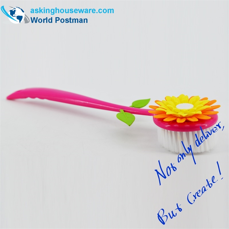 แปรงทำความสะอาดอาบน้ำรูปดอกไม้ด้ามยาว AKLBB001