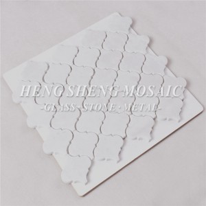 HSC43 Carrara สีขาวหินอ่อนธรรมชาติหินหกเหลี่ยมวอเตอร์เจ็ทโคมไฟรูปกระเบื้องโมเสกสำหรับห้องครัว Backsplash ห้องน้ำชั้นผนัง