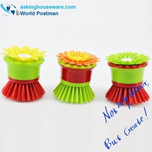 AKDB002 ขนาดเล็กที่มีประโยชน์รูปดอกไม้ครัวทำความสะอาดแปรงจาน