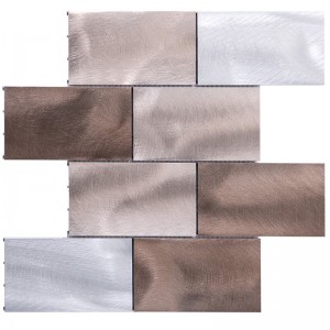 ตกแต่งบ้านรถไฟใต้ดินแบบขัดโลหะอลูมิเนียมผนัง backsplash กระเบื้องโมเสคห้องน้ำ