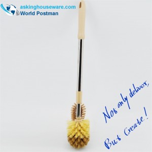 Akbrand โถชักโครกแปรงท่อสแตนเลสสตีลยืดหยุ่นพร้อมแปรงทำความสะอาดอเนกประสงค์ขนาดเล็ก