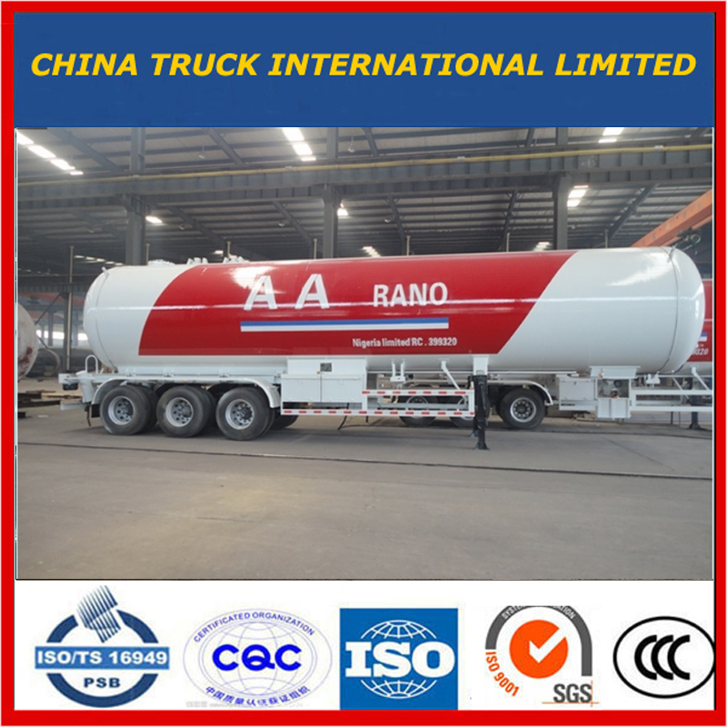 ASME มาตรฐาน 60cbm / 30 ตัน LPG / โพรเพน / บิวเทนที่เก็บ / ทำอาหารรถพ่วงถังแก๊ส