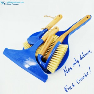 ชุดแปรงล้างทำความสะอาดไผ่ Akbrand ในครัวเรือน 4in1 สี Deep Blue