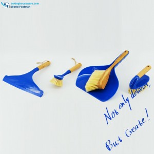 ชุดแปรงล้างทำความสะอาดไผ่ Akbrand ในครัวเรือน 4in1 สี Deep Blue