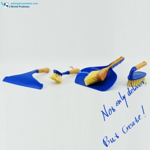 ชุดแปรงล้างทำความสะอาดไผ่ Akbrand ในครัวเรือน 4in1 สี Deep Blue