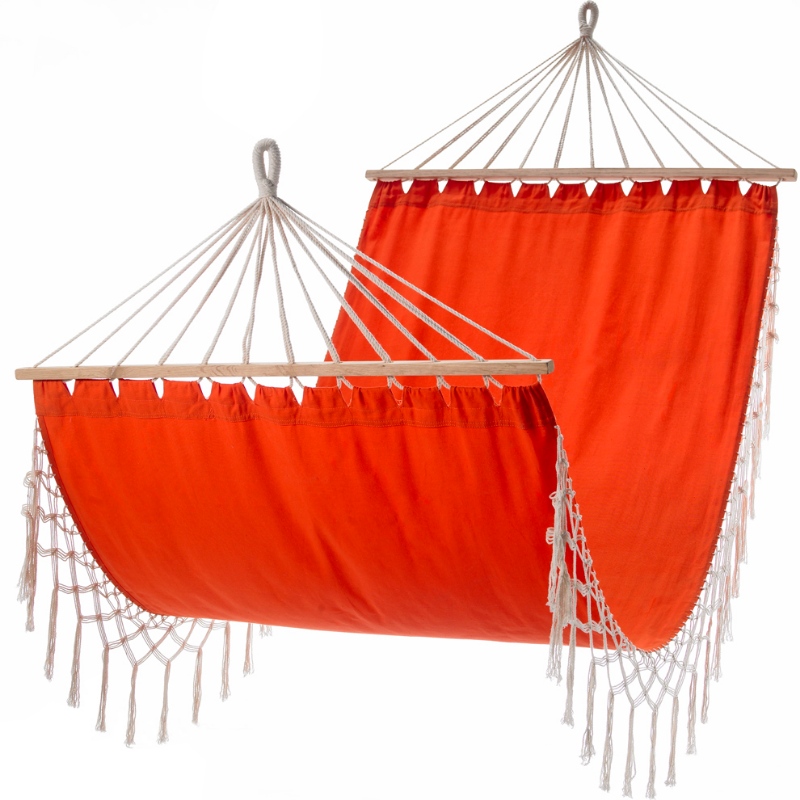ในร่มใช้กลางแจ้งเปลญวน Macrame-100% แฮนด์เมดแบบพกพาผ้าฝ้ายเปลญวนกับบาร์ไม้
