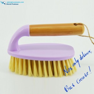 Akbrand ด้ามไม้ไผ่ขัดทำความสะอาดแปรงรองเท้าแปรงแปรงเสื้อผ้า