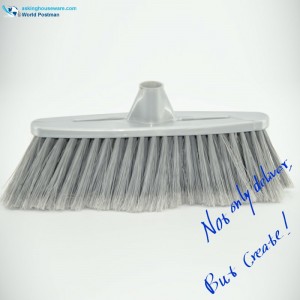 หัวไม้กวาดพลาสติก Akbrand สีเทาที่มีรูรับแสงยาวและบางในบอร์ดแปรง