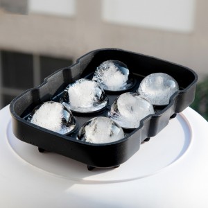 6 ช่องซิลิกอนน้ำแข็งก้อนบอลชงแม่พิมพ์ทรงกลมพรรคแม่พิมพ์ถาดแถบรอบ