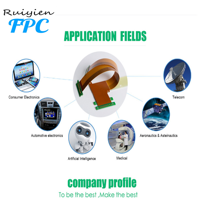 Ruiyien PCB, โมดูลกล้อง fpc FPC Polyimide Film การใช้งานอิเล็กทรอนิกส์ FPC สายเคเบิลแบนวงจรพิมพ์ที่มีความยืดหยุ่น