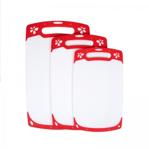 การออกแบบที่ไม่ซ้ำกันป้องกันการลื่นไถลหลายขนาดชุดครัวพลาสติกเขียง