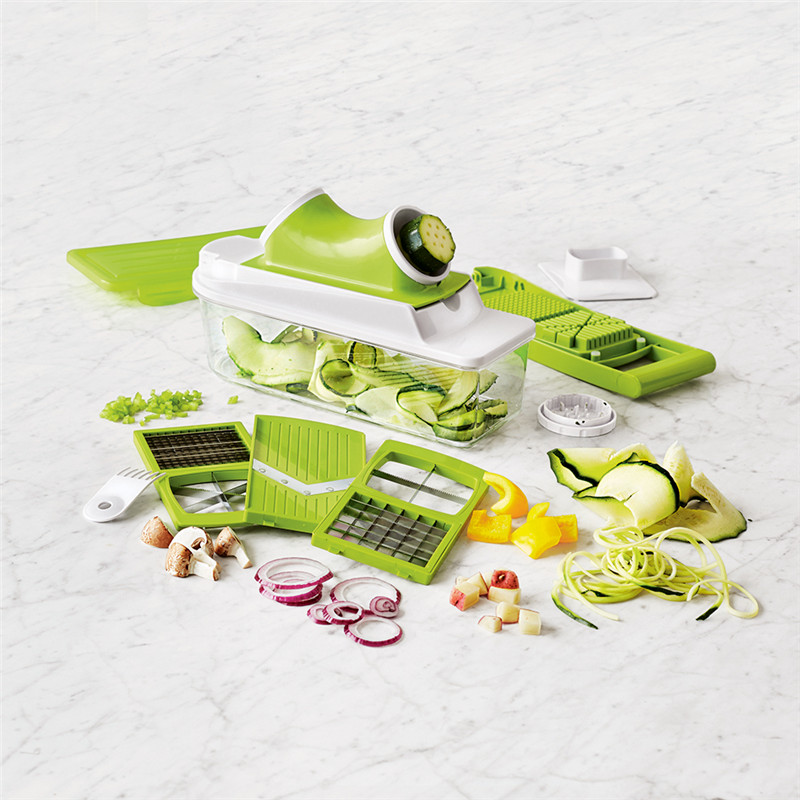 Kitchen Veggie Cutter ตัวแบ่งส่วนข้อมูลอาหารพิณกับ Julienne Grater Slicer Pasta Spaghetti Maker