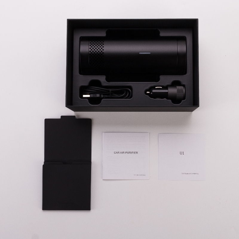 เครื่องฟอกอากาศในรถยนต์ USB ขับเคลื่อนพร้อมฟังก์ชั่นตรวจจับคุณภาพอากาศสำหรับกำจัดควัน / ฝุ่น / กลิ่นสัตว์เลี้ยง / กลิ่นไม่พึงประสงค์ / แบคทีเรีย / ฟอร์มาลดีไฮด์ - เครื่องฟอกอากาศในรถ