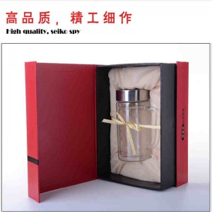 กล่องกระดาษแข็งโลโก้พิมพ์โลโก้ที่กำหนดเองและกล่องเก็บบรรจุภัณฑ์ด้านล่างด้วยริบบิ้น