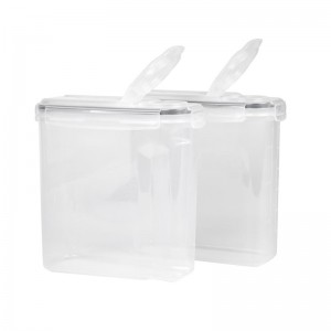 2 ชิ้น 4 ล็อคด้านข้าง Airtight แห้งซีเรียลภาชนะที่เก็บรักษาอาหารชุด