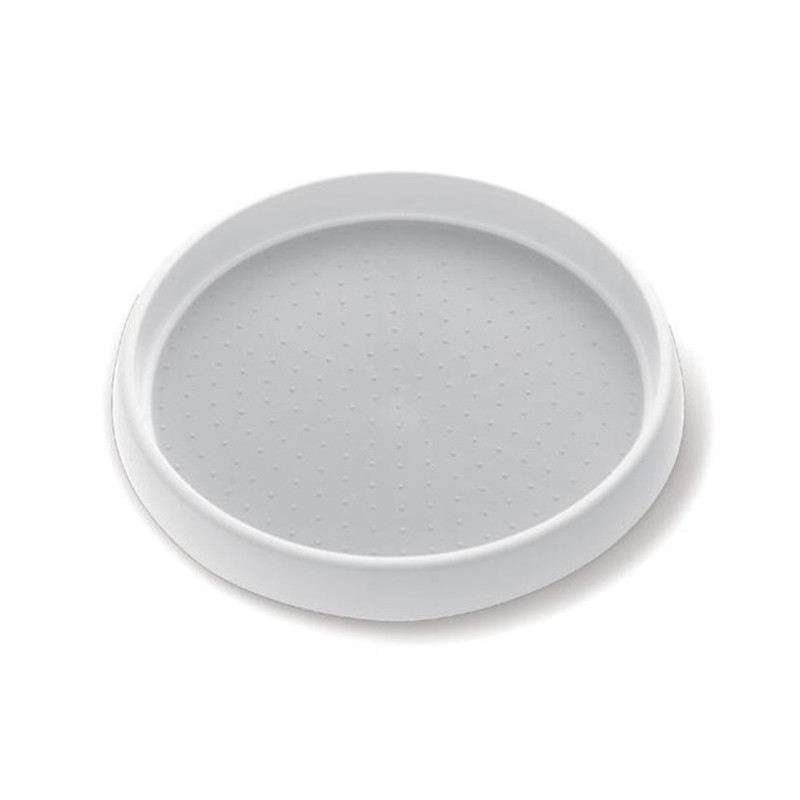 ตู้กับข้าวครัว 2 ชั้น Lazy Susan เครื่องเล่นแผ่นเสียงขนาด 12 นิ้วสีขาว / เทา